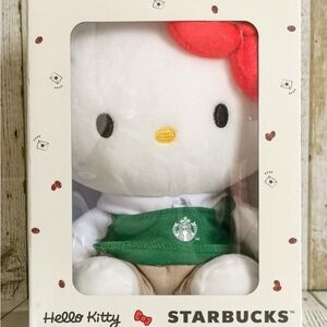 Starbucks Hello Kitty Plush with Red Bow and Green Apron